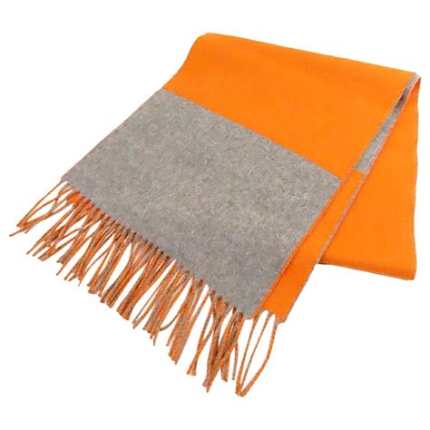 hermes ocean scarf|Hermes orange cashmere scarf.